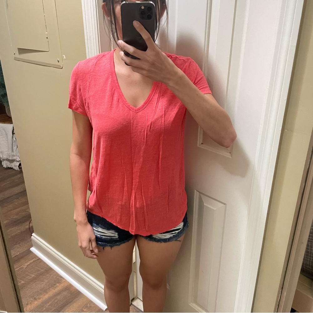 Pink V-Cut Gap Shirt